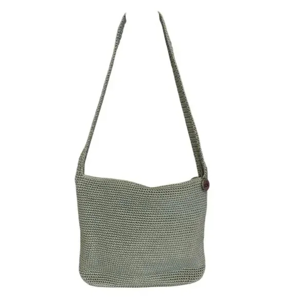 The Sak Shoulder Bag Light Green Crochet Knit Boho Purse Casual Festival Lined